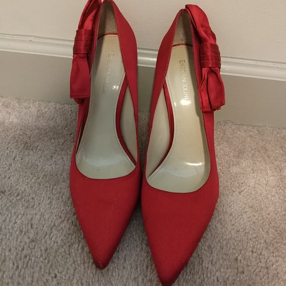 Red Satin Heels